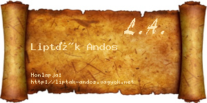 Lipták Andos névjegykártya